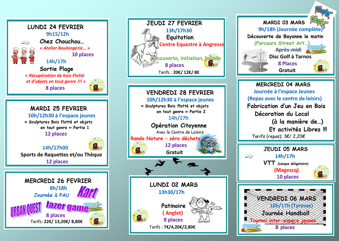 Espace jeunes - Programme d’Activités février 2020