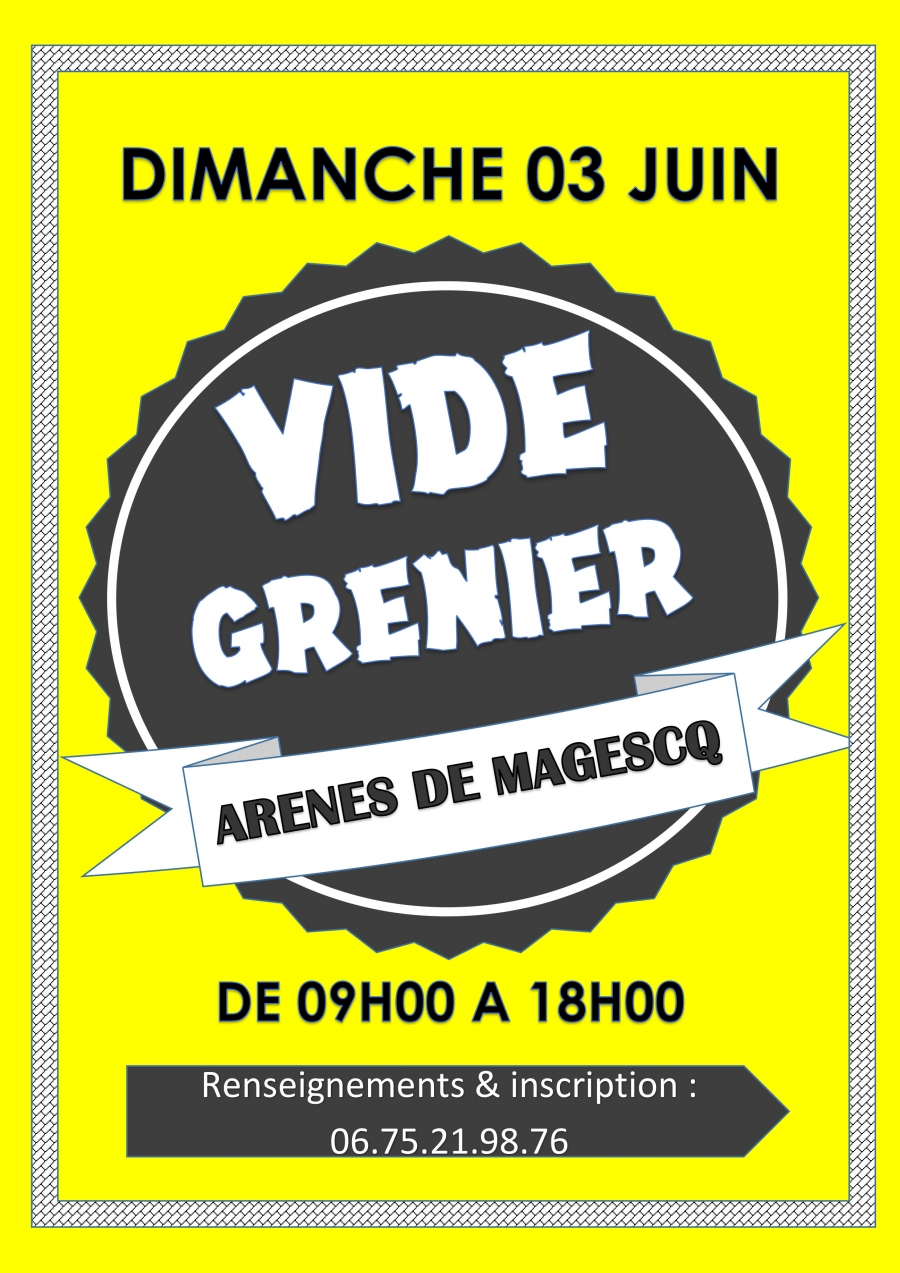 Vide grenier organisé par Anim&#039;action 40 le 3 juin aux arènes